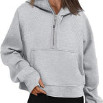 Zipper Hoodies Sweatshirts With Pocket Loose Sport Tops Long Sleeve Pullover Sweaters Winter Fall Outfits Women Clothing - Heritage cosmetics and beauty care