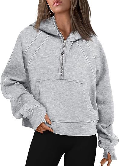 Zipper Hoodies Sweatshirts With Pocket Loose Sport Tops Long Sleeve Pullover Sweaters Winter Fall Outfits Women Clothing - Heritage cosmetics and beauty care