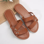 Round Toe Flat Sandals Summer Fashion Casual Non-slip Slides Shoes For Women Heritage cosmetics and beauty care