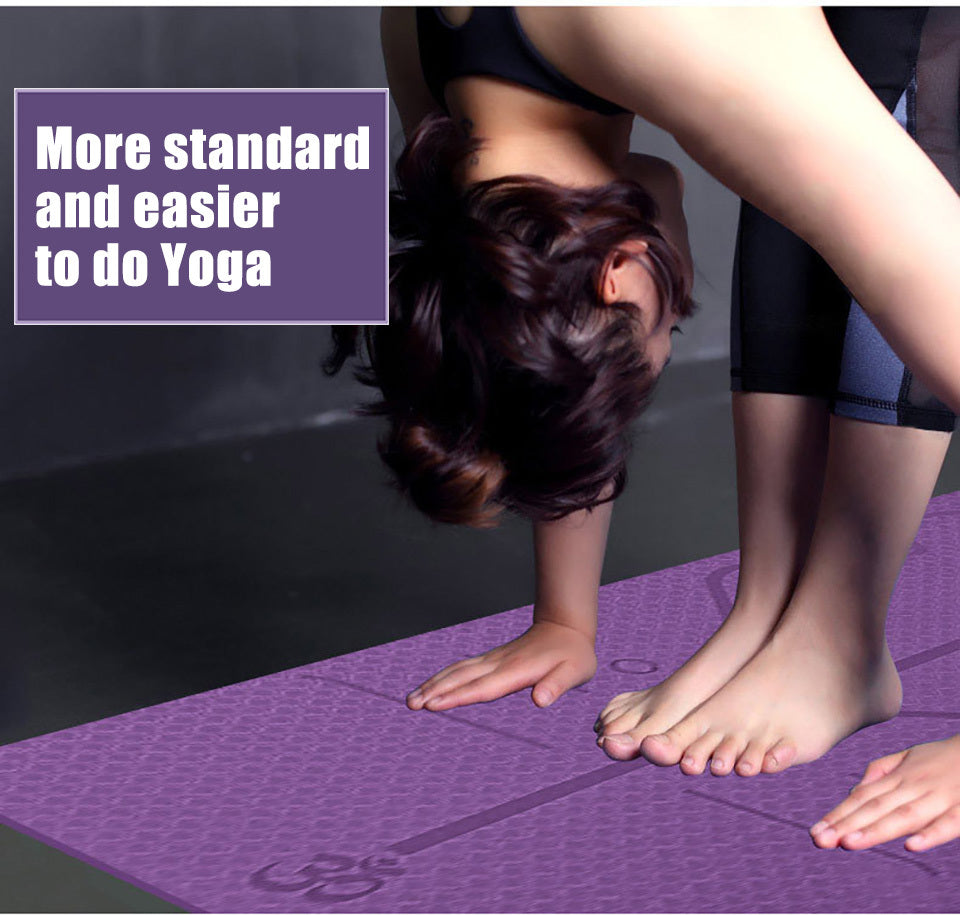 Non Slip TPE Yoga Mat Position Line Beginner - Heritage cosmetics and beauty care