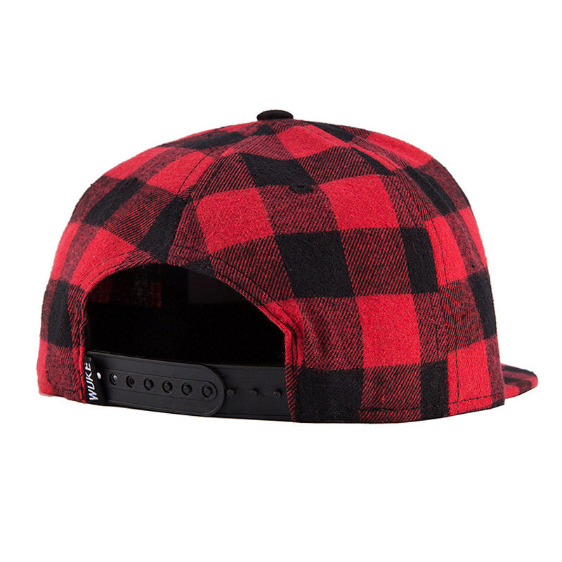 Red Black Plaid Baseball   For Women Men Couple Snapback Hip     Simple England Style Bone Hats - Heritage cosmetics and beauty care