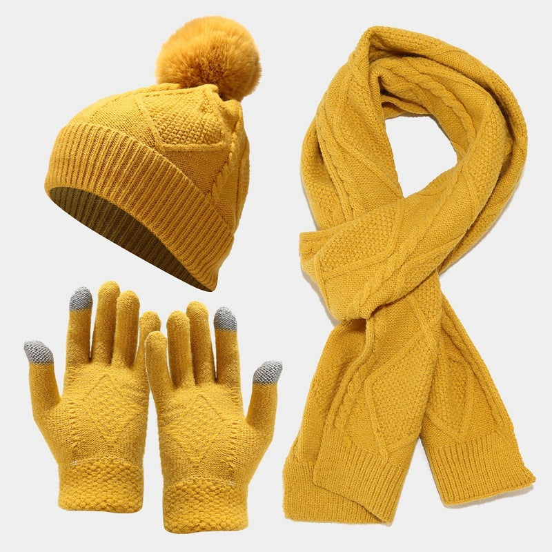 Three Piece Set Of Autumn And Winter Hats, Scarves, Gloves - Heritage cosmetics and beauty care