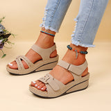 Sandals Women's Wedge With Magic Buckle Platform Large Size Sandals - Heritage cosmetics and beauty care