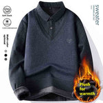 Autumn And Winter Men's False Two Pieces Knitted Cardigan - Heritage cosmetics and beauty care