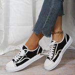 Women's Solid Color Flat Platform Sneakers - Heritage cosmetics and beauty care