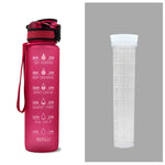 1L Tritan Water Bottle With Time Marker Bounce Cover Motivational Water Bottle Cycling Leakproof Cup For Sports Fitness Bottles - Heritage cosmetics and beauty care