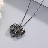 Dark Heart-shaped Spider Diamond Pendant Necklace - Heritage cosmetics and beauty care