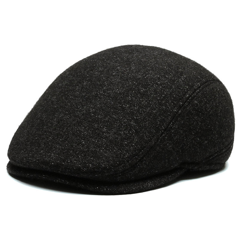 Outdoor Cycling Warm Short Brim Beret Middle-aged And Elderly Men Ear Protection Advance Hats - Heritage cosmetics and beauty care