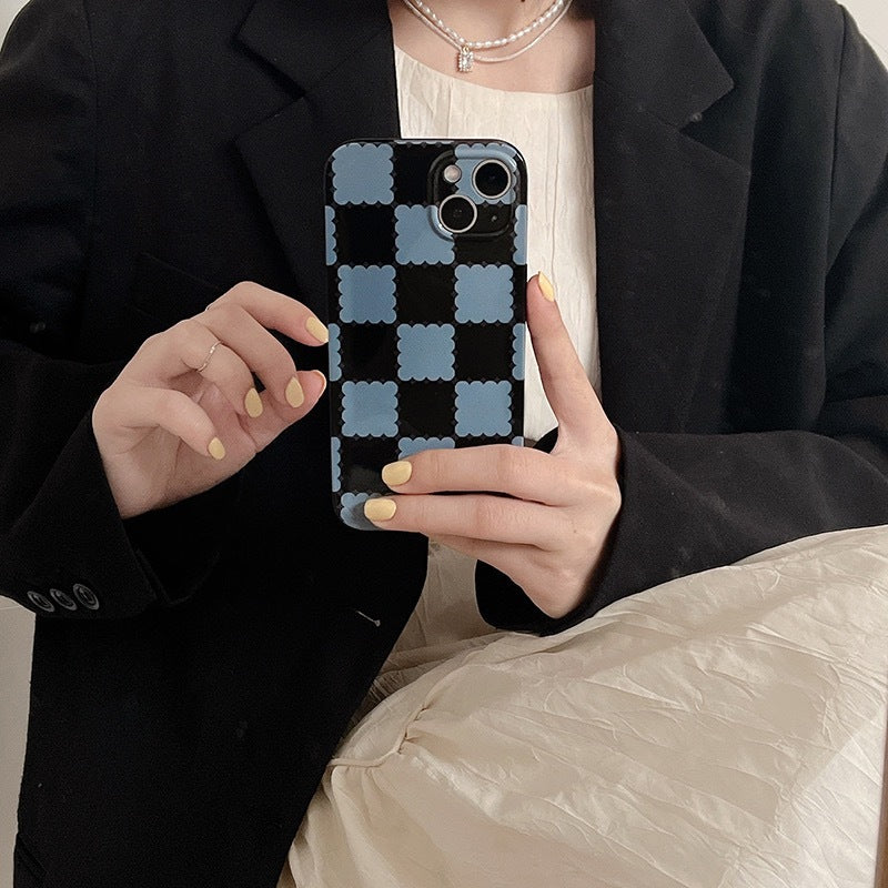 Checkerboard Silicone Mobile Phone Case Anti-falling Heritage cosmetics and beauty care