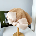 Big Bow Beret Women's Breathable Knit Hat - Heritage cosmetics and beauty care