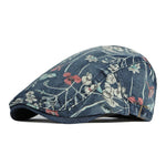 Denim Hat Advance Hats Flower Printed All-matching Peaked Cap - Heritage cosmetics and beauty care