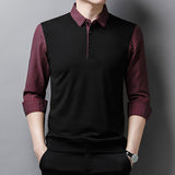 Men's False Two Pieces Striped Sleeve Shirt - Heritage cosmetics and beauty care