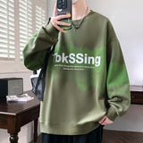 Round Neck Sweater Winter Fleece-lined Trendy Brand Long Sleeve T-shirt Loose American Style