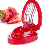 Red Strawberry Slicer Plastic Fruit Carving Tools Salad Cutter Berry Strawberry Cake Decoration Cutter Kitchen Gadgets - Heritage cosmetics and beauty care