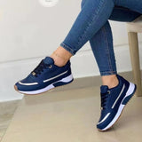 Casual Lace-up Flat Shoes Women Shallow Round Toe Sports Walking Sneakers - Heritage cosmetics and beauty care