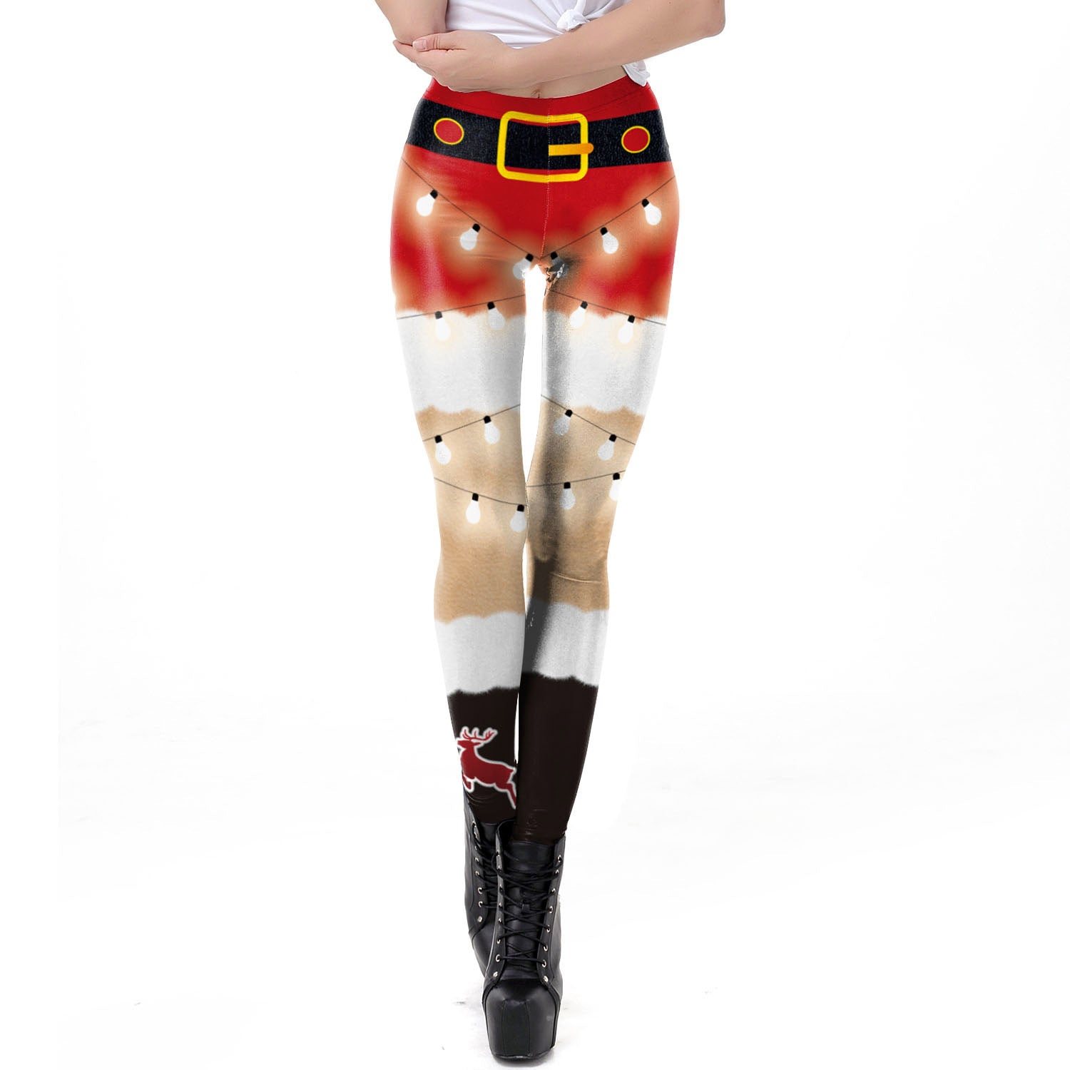 Women Christmas Digital Print Tight Leggings - Heritage cosmetics and beauty care