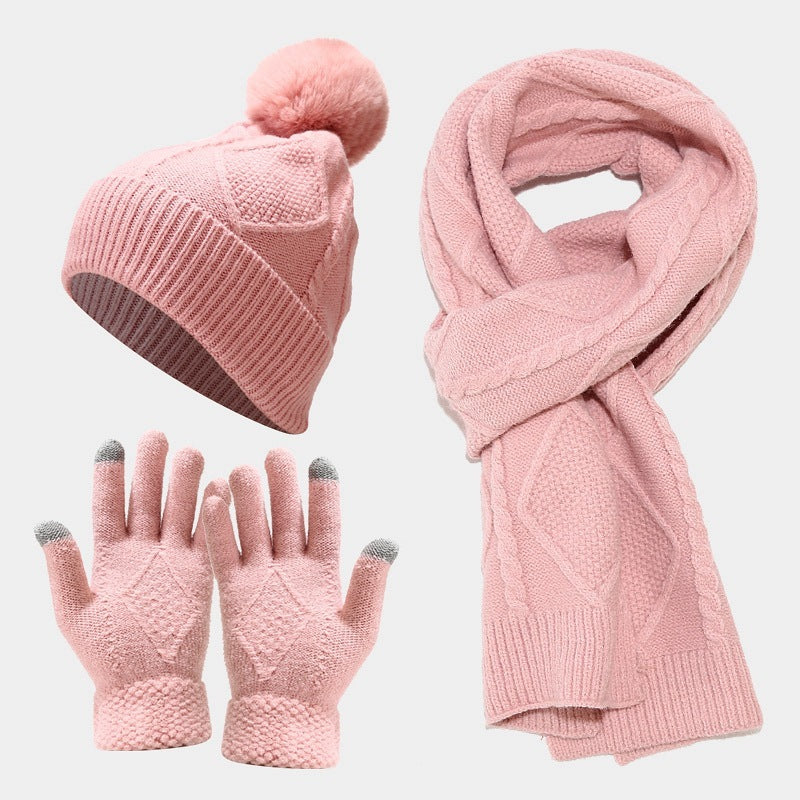 Three Piece Set Of Autumn And Winter Hats, Scarves, Gloves - Heritage cosmetics and beauty care