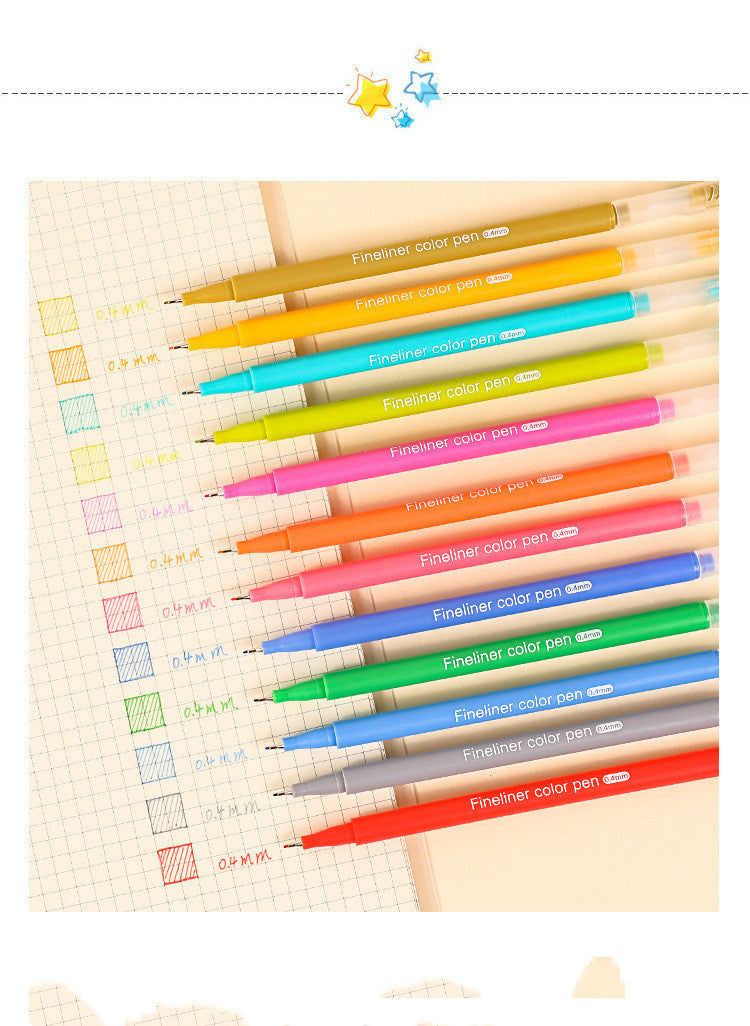 Set Of  For Students To Take Notes With Korean Retro Colored Pens - Heritage cosmetics and beauty care