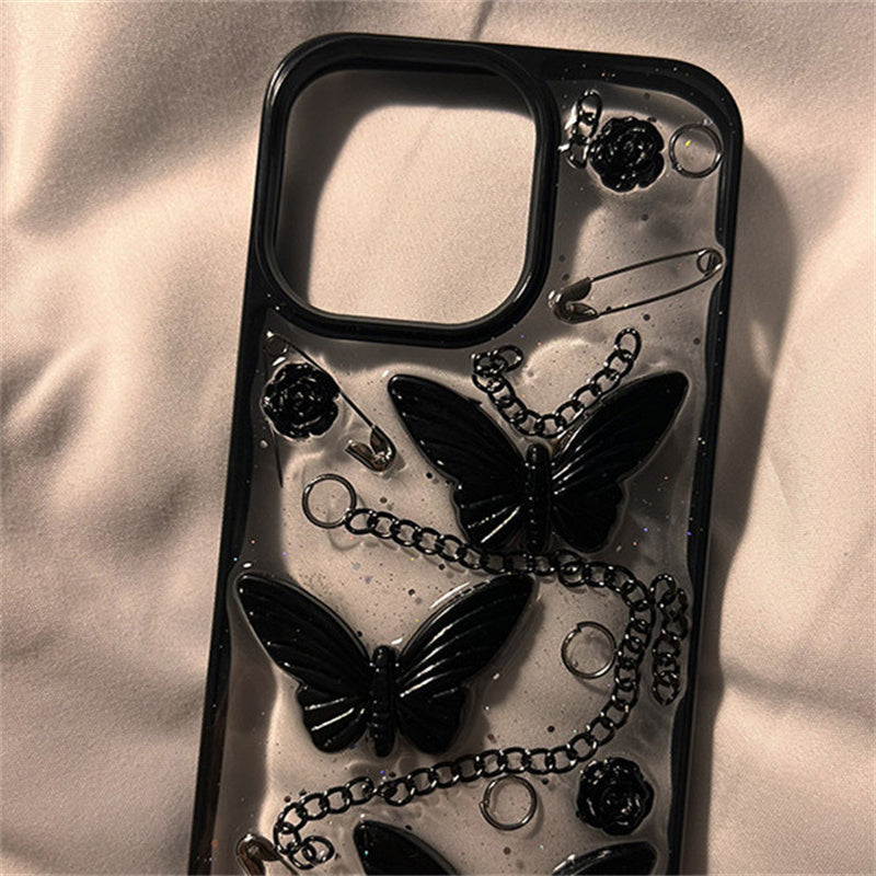 Butterfly Phone Case Silicone Three-dimensional Drop-resistant Heritage cosmetics and beauty care