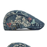 Denim Hat Advance Hats Flower Printed All-matching Peaked Cap - Heritage cosmetics and beauty care