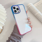 Transparent Button Gradient Border Two-color Phone Case Heritage cosmetics and beauty care