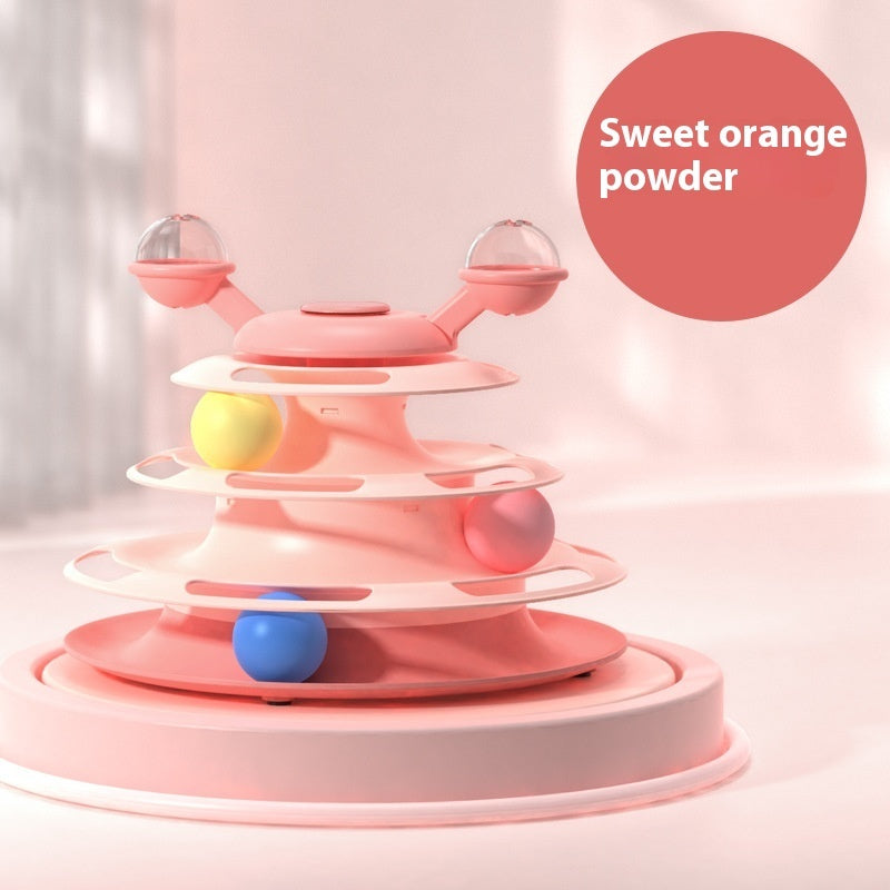 4 Levels Cat Toy Tower Turntable Roller Balls Toys Interactive Intelligence Pets Toys Training Track Puzzle Funny Games Accessories Pet Products - Heritage cosmetics and beauty care