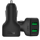 AUKEY Universal Mini Car Charger 2USB Car-Charger Auto Charger Mobile Phone Cell Phone Charging Adapter Heritage cosmetics and beauty care