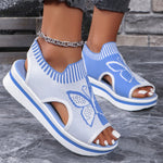 Summer Butterfly Print Sports Sandals Casual Breathable Flying Woven Flat Shoes For Women - Heritage cosmetics and beauty care