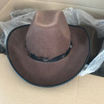 Western Five Nail Cowboy Hat One-time Forming Big Edge Children's Polyester Felt Hat - Heritage cosmetics and beauty care