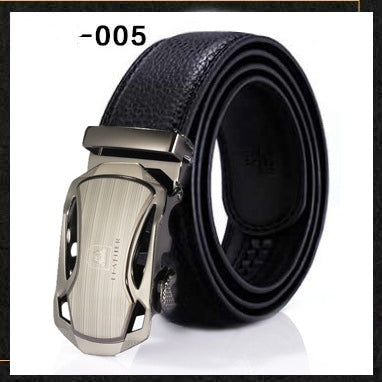 Two-layer leather belt business men's smooth automatic buckle leather belt - Heritage cosmetics and beauty care