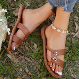 Round Toe Flat Sandals Summer Fashion Casual Non-slip Slides Shoes For Women Heritage cosmetics and beauty care