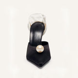 Women's Pointed Pearl High Heels - Heritage cosmetics and beauty care