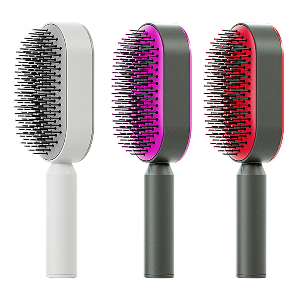 Self Cleaning Hair Brush For Women One-key Cleaning Hair Loss Airbag Massage Scalp Comb Anti-Static Hairbrush - Heritage cosmetics and beauty care