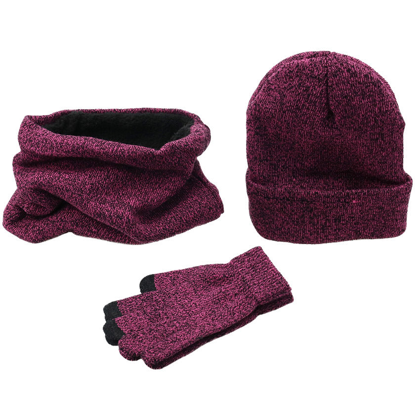 Winter men's hats, scarves, gloves, suits, fashion knitting and velvet hats, scarves, kits, men's 3 pieces/sets - Heritage cosmetics and beauty care