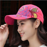 Korean Version Embroidered Baseball Butterfly Embroidery Duck Tongue Print Tide Hat Hat Women Hat Wholesale Sunscreen Hats - Heritage cosmetics and beauty care