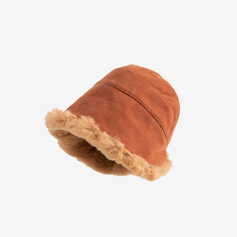 Warm Velvet Fashion Face-covering Basin Hat - Heritage cosmetics and beauty care