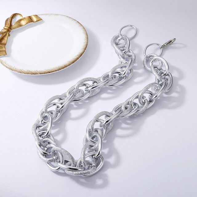 Aluminum Zipper Grinding Angle Chain Lantern Chain Women's Necklace - Heritage cosmetics and beauty care