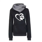 Women's Sweater Hoodie Pullover Cat's Paw Love Heart