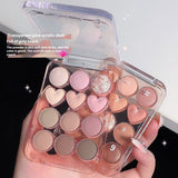 Makeup SWEET MINT Twelve-color Love Heart Eye Shadow Plate Beginner - Heritage cosmetics and beauty care