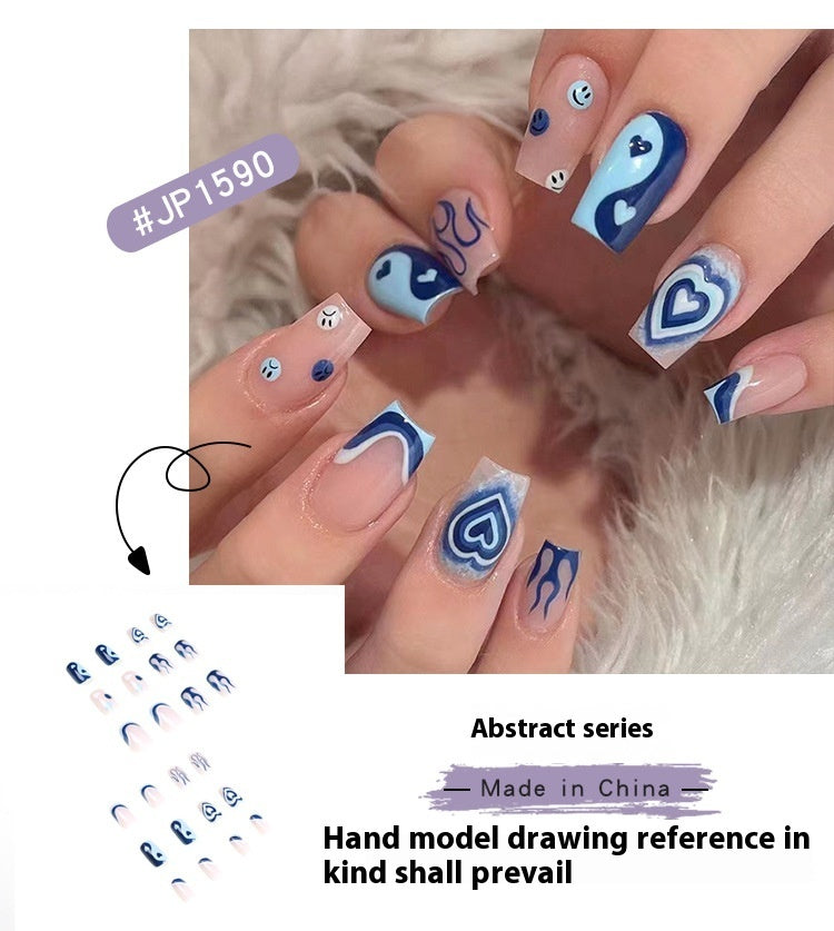 Blue Flame Yin And Yang Love Wear Armor Nail Stickers - Heritage cosmetics and beauty care