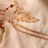 Gorgeous Archaistic Ancient Costume Pearl Tassel Phoenix Hairpin Hairpin Hairpin - Heritage cosmetics and beauty care