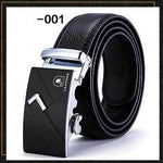 Two-layer leather belt business men's smooth automatic buckle leather belt - Heritage cosmetics and beauty care