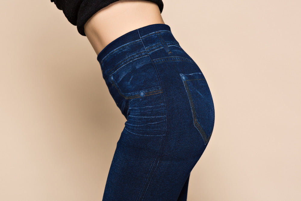 Women Leggings Plus size Faux Denim Jeans Leggings - Heritage cosmetics and beauty care