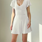 Short-sleeve One-piece Dress For Women Flounced Sleeve Waist-tight - Heritage cosmetics and beauty care