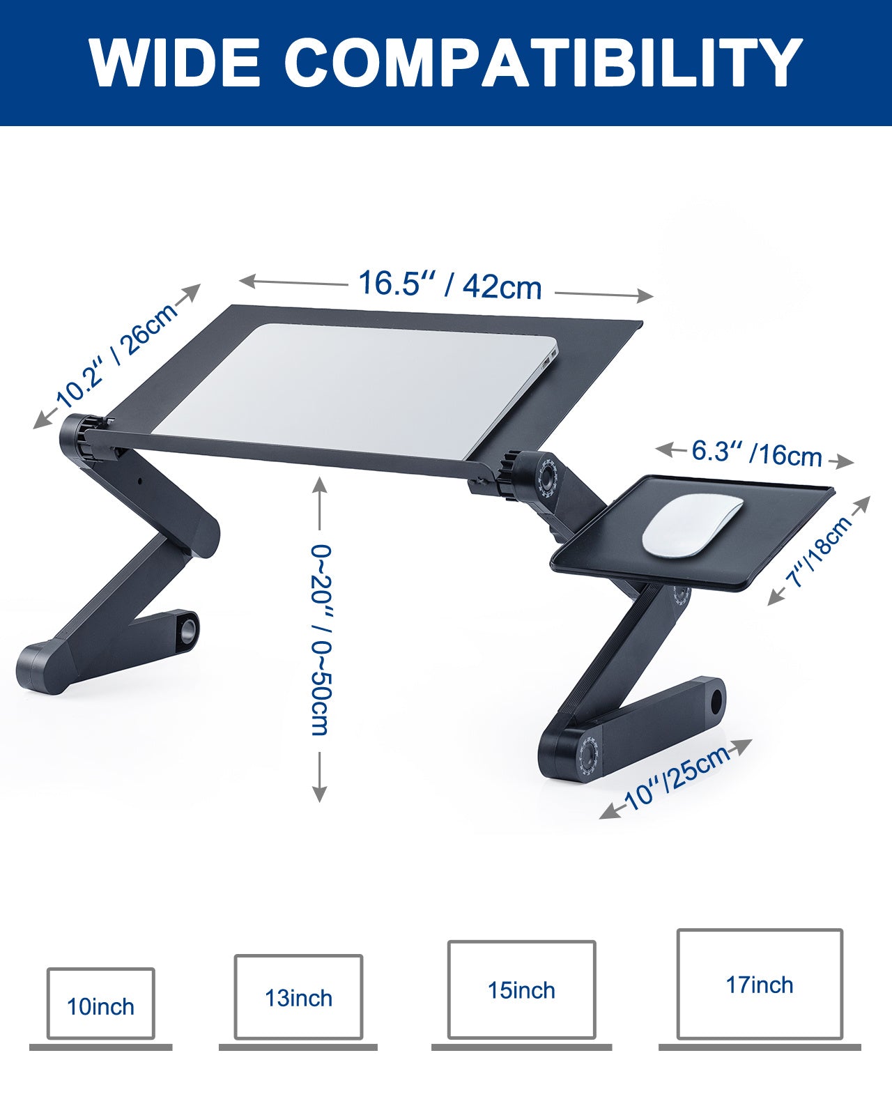 Adjustable Laptop Stand, RAINBEAN Laptop Desk with 2 CPU Cooling USB Fans for Bed Aluminum Lap Workstation Desk with Mouse Pad, Foldable Cook Book Stand Notebook Holder Sofa,Amazon Banned - Heritage cosmetics and beauty care