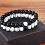 A Set Of Couple Bracelets Natural Stone Yoga Beaded Bracelets - Heritage cosmetics and beauty care