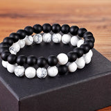 A Set Of Couple Bracelets Natural Stone Yoga Beaded Bracelets - Heritage cosmetics and beauty care