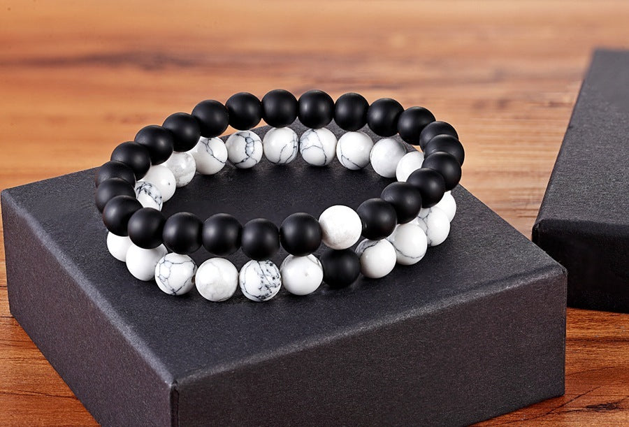 A Set Of Couple Bracelets Natural Stone Yoga Beaded Bracelets - Heritage cosmetics and beauty care