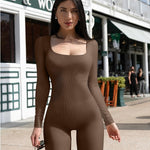 Seamless Jumpsuit Long Sleeve Shapewear Hip Lift Yoga Jumpsuit Sports Jumpsuit Bodysuits - Heritage cosmetics and beauty care