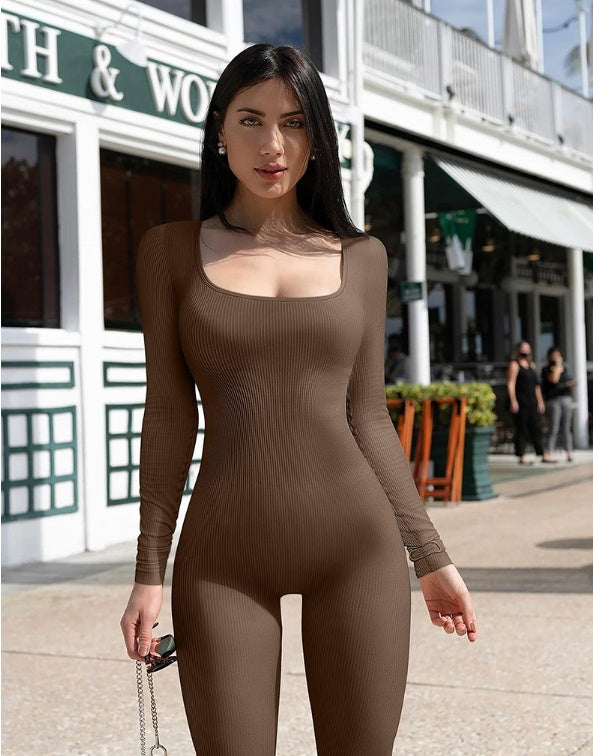 Seamless Jumpsuit Long Sleeve Shapewear Hip Lift Yoga Jumpsuit Sports Jumpsuit Bodysuits - Heritage cosmetics and beauty care